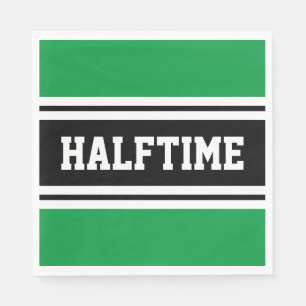 HALFTIME Helder Groen Zwart Wit Racing Stripes Servet