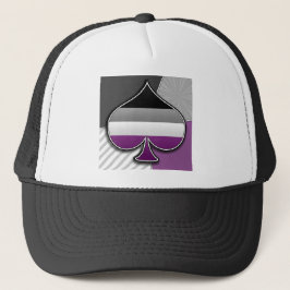 Halftone Asexual Pride Ace Symbol met vlag Trucker Pet