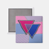Halftone Bisexual Pride Triangles met vlag Magneet (Voorkant / Achterkant)