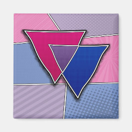 Halftone Bisexual Pride Triangles met vlag Magneet
