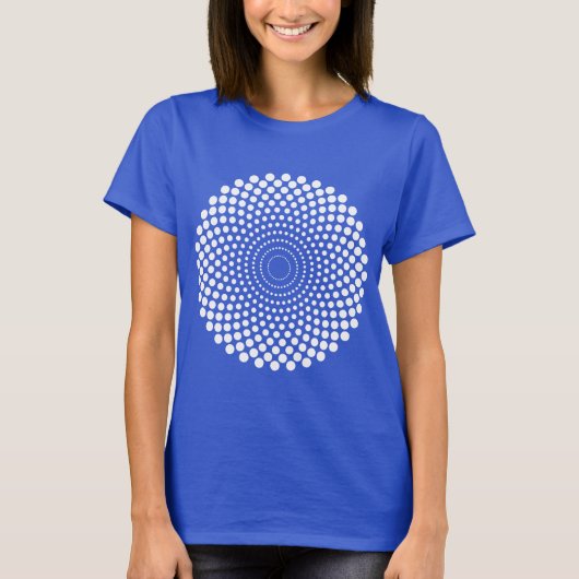Halftone Circle 02 - Wit op Donker T-shirt (Voorkant)