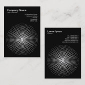 Halftone Circle 03 - White on Black Visitekaartje (Voorkant / Achterkant)
