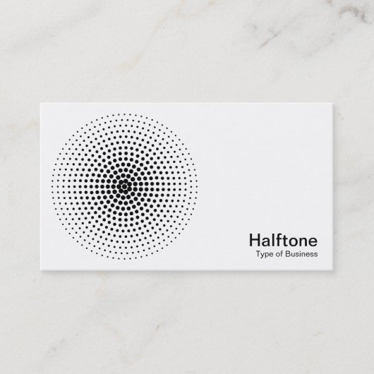 Halftone Circle 03 - Zwart-wit Visitekaartje (Voorkant)
