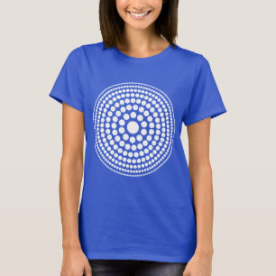 Halftone Cirkel 01 - Wit op Donker T-shirt