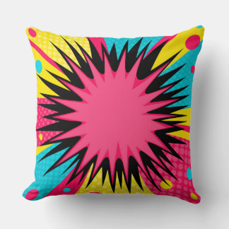 Halftone Comic Starburst Rand Kussen