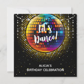 Halftone Disco Dansons Anniversaire Invitation (Devant)