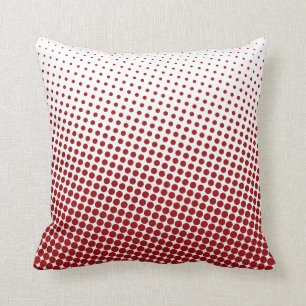 Halftone Dot Pattern Red en White Kussen