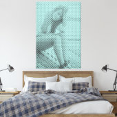 Halftone-effecten van zwart&Waterverf-effect Sitti Canvas Afdruk (Insitu (Slaapkamer))