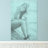 Halftone-effecten van zwart&Waterverf-effect Sitti Canvas Afdruk (Insitu (Houten vloer))