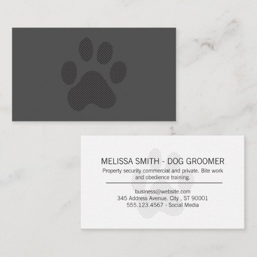 Halftone Hond Poot Visitekaartje (Voorkant / Achterkant)
