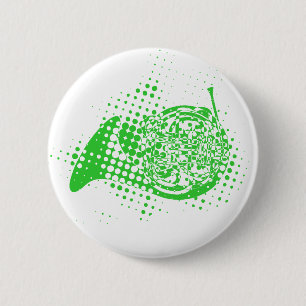 Halftone Horn Ronde Button 5,7 Cm