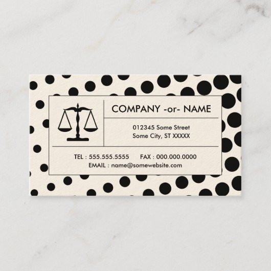 halftone Justice scale Visitekaartje (Voorkant)