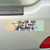 Halftone LGBT Ally Pride Typografie met vlag Bumpersticker (Op auto)