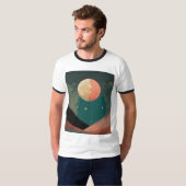 Halftone Moon Design T-shirt (Voorkant volledig)