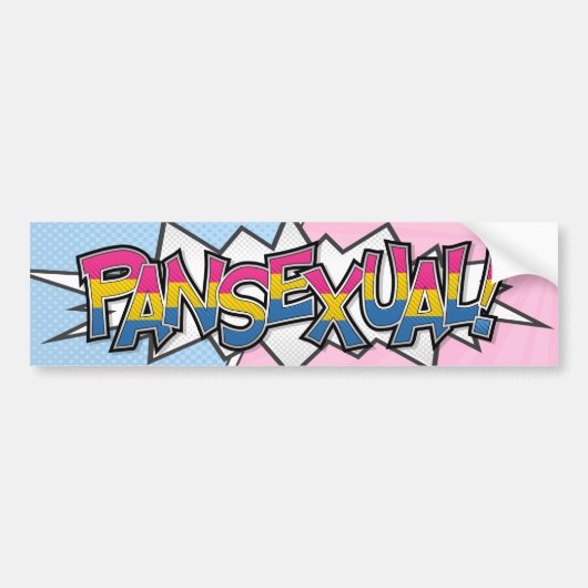 Halftone Pansexual Pride Typografie met vlag Bumpersticker (Voorkant)