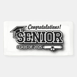Halftone Retro Congrats Senior Class van 2025 Spandoek
