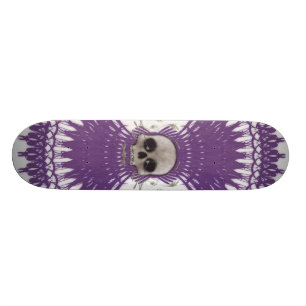 Halftone schedel en radiale grafische kaart: Skate Skateboard