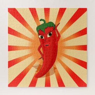 Halftonen voor krantenpapier Rode Pepper Diva Legpuzzel