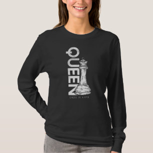 Halftoon Koningin Schaakstuk Meme T-shirt