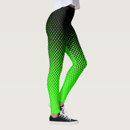 Halftoon Zwart en Groen Leggings