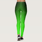 Halftoon Zwart en Groen Leggings (Achterkant)