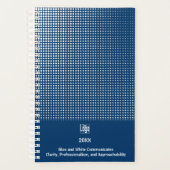 Halftoonpatroon Blauw Wit Small Business Planner (Voorkant)