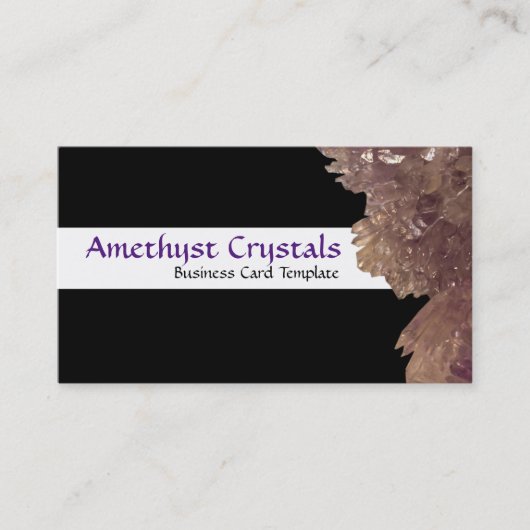 Halfwaardevol Amethyst kristallen Visitekaartje (Voorkant)