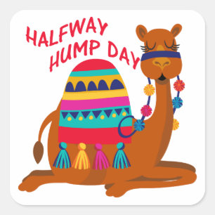 HALFWAY HUMPDAY VIERKANTE STICKER