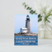 Halfway Rock Lighthouse, carte postale Maine (Debout devant)