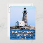 Halfway Rock Lighthouse, carte postale Maine (Devant / Derrière)