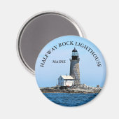 Halfway Rock Lighthouse, Maine Round Magnet Magneet (Voorkant / Achterkant)