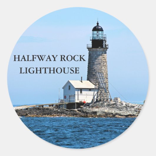 Halfway Rock Lighthouse, Maine Round Stickers (Voorkant)