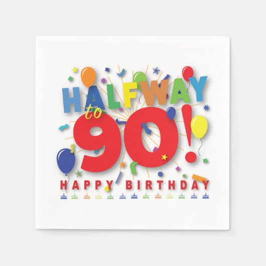 Halfweg 90! servetten (Voorkant)