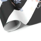 Halfwitte en zwarte afbeelding cadeaupapier (Rol Hoek)