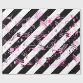 Halfwitte en zwarte afbeelding cadeaupapier (Vlak)