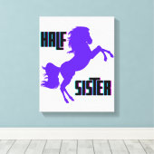 Halfzuster Paarse Pony Canvas Afdruk (Insitu (Houten vloer))