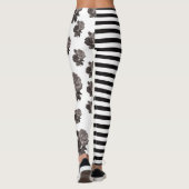 Halfzware en halve Roos zwart-wit Leggings (Achterkant)