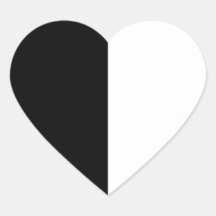 Halfzwart en half wit Midden passen dit aan Hart Sticker