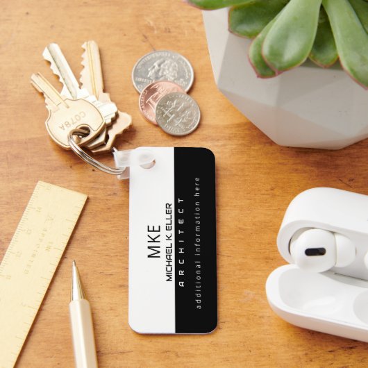 Halfzwart-witarchitectuur voor professie sleutelhanger (Bureau)