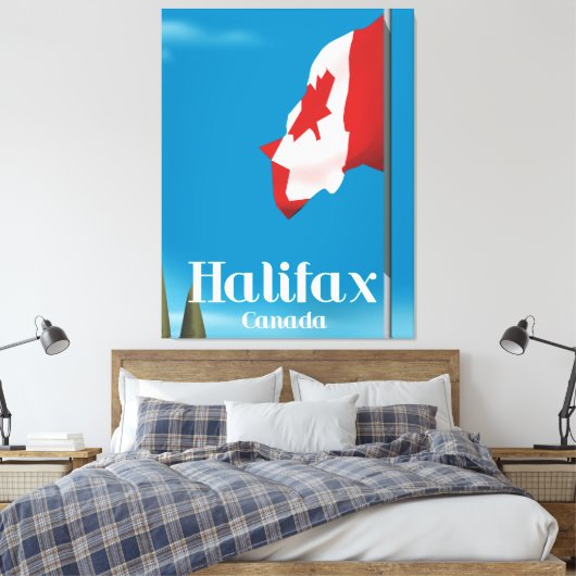 Halifax Canada Travel poster Canvas Afdruk (Insitu (Slaapkamer))