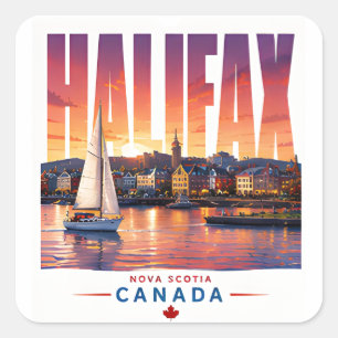 Halifax Canada Waterfront Haven Reis Souvenir Vierkante Sticker