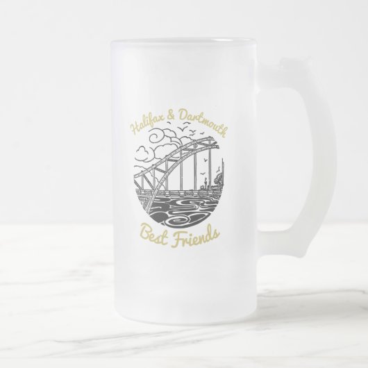 Halifax Dartmouth N.S. Meilleurs amis mug dépoli (Droit)