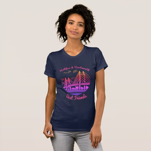 Halifax en Dartmouth Nova Scotia bestvrienden T-Sh T-shirt (Voorkant volledig)
