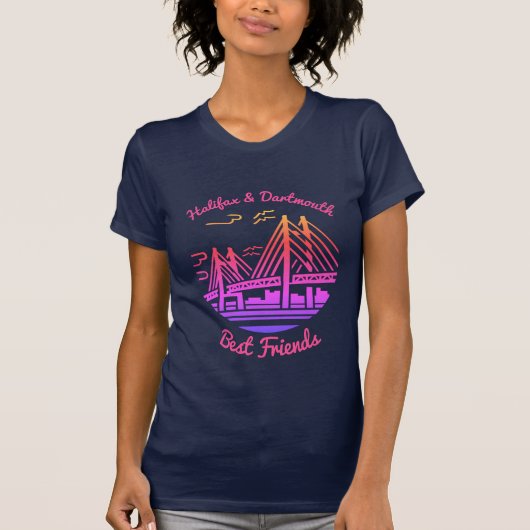 Halifax en Dartmouth Nova Scotia bestvrienden T-Sh T-shirt (Voorkant)