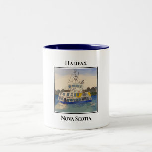 Halifax Ferry Boat, Nova Scotia Tweekleurige Koffiemok