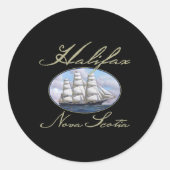 Halifax Nova Scotia Clipper Ship Ronde Sticker (Voorkant)