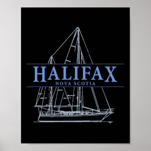 Halifax Nova Scotia Vintage Sailboat Design  Poster (Voorkant)