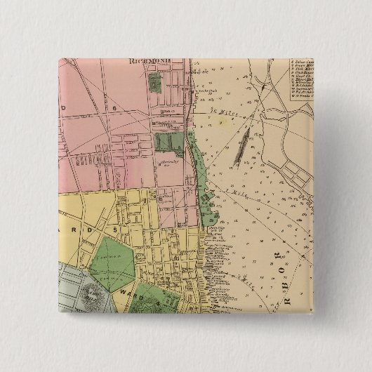 Halifax, NS Vierkante Button 5,1 Cm (Voorkant)