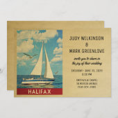Halifax Wedding Invitation Sailboat Kaart (Voorkant / Achterkant)