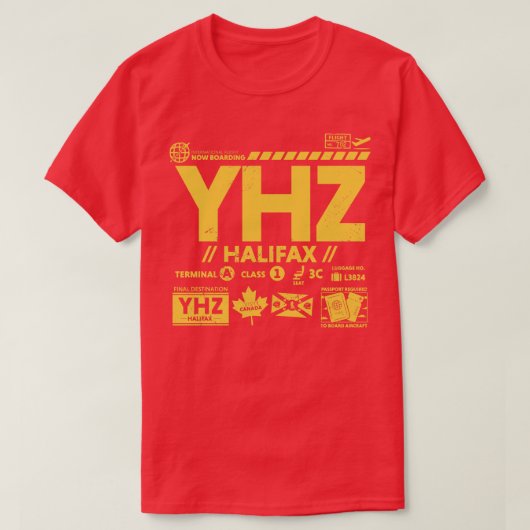  Halifax YHZ luchthavencode Reisdag Retro T-shirt (Design voorkant)